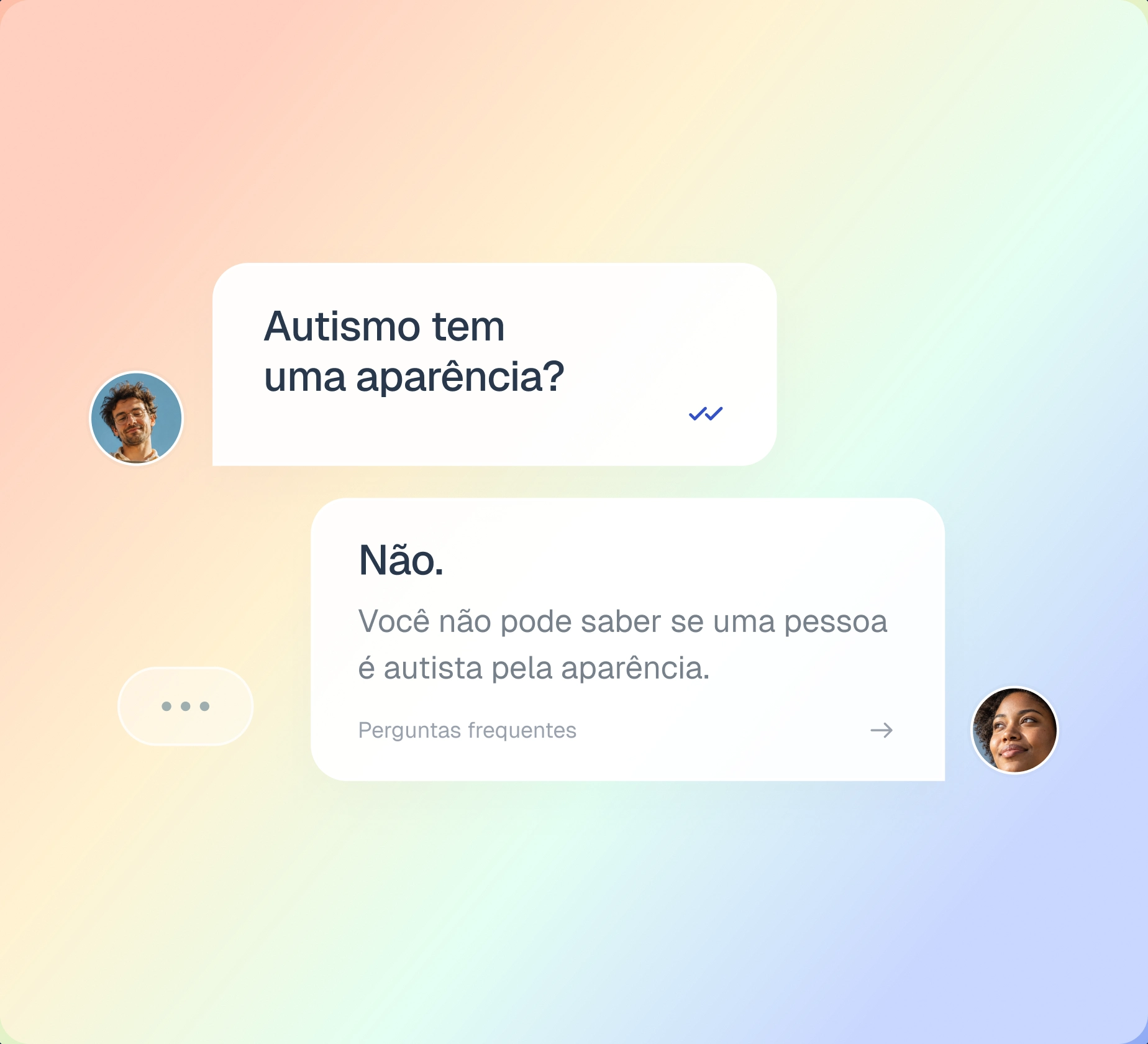 Uma troca de mensagens explica que não é possível saber se alguém é autista pela aparência.